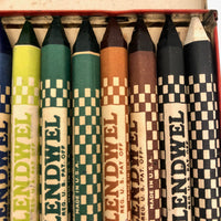 Vintage Blendwel Hexagon Crayons in Original Tin, c. 1940s-50s