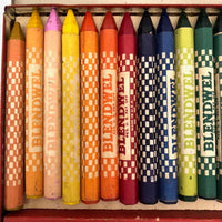 Vintage Blendwel Hexagon Crayons in Original Tin, c. 1940s-50s