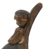 Happy Couple in their Chairs, Pair of Old Painted Carvings