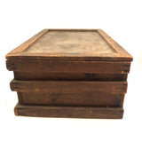 Super Useful Old Double Level Pine Box with Dividers