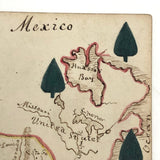 Early 19th Century Hand-drawn "Mexico" Eight of Clubs Geographical Playing Card