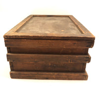 Super Useful Old Double Level Pine Box with Dividers