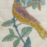 Charming Antique Folk Art Watercolor of Bird on Branch Signed Esa, Framed