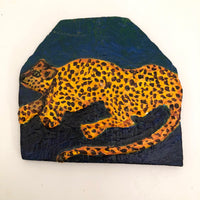 Leopard Painting on Shingle by Susi Lulaki