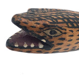 Carved and Intensively Decorated Vintage Wooden Snake