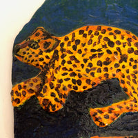 Leopard Painting on Shingle by Susi Lulaki