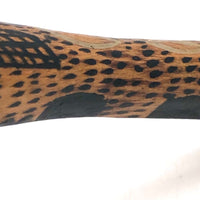 Carved and Intensively Decorated Vintage Wooden Snake