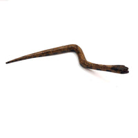Carved and Intensively Decorated Vintage Wooden Snake