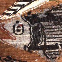 Handwoven Vintage Ecuadorian Tapestry or Rug with Fish Pattern