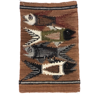 Handwoven Vintage Ecuadorian Tapestry or Rug with Fish Pattern