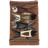 Handwoven Vintage Ecuadorian Tapestry or Rug with Fish Pattern