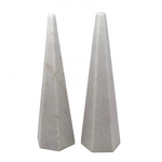 Nice Pair of Vintage Stone Obelisks, 12 Inches Tall