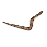 Carved and Intensively Decorated Vintage Wooden Snake