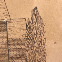 Wonderful Pen and Ink Drawing of Schomberg Public School, Ontario, 1903-4