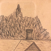 Wonderful Pen and Ink Drawing of Schomberg Public School, Ontario, 1903-4