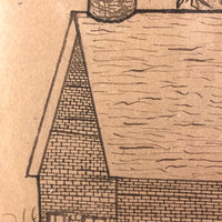 Wonderful Pen and Ink Drawing of Schomberg Public School, Ontario, 1903-4