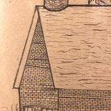 Wonderful Pen and Ink Drawing of Schomberg Public School, Ontario, 1903-4