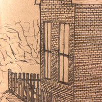 Wonderful Pen and Ink Drawing of Schomberg Public School, Ontario, 1903-4