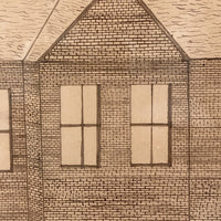 Wonderful Pen and Ink Drawing of Schomberg Public School, Ontario, 1903-4