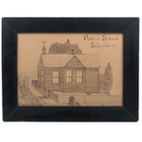 Wonderful Pen and Ink Drawing of Schomberg Public School, Ontario, 1903-4