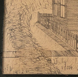 Wonderful Pen and Ink Drawing of Schomberg Public School, Ontario, 1903-4