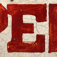 Red on White Hand-painted Double Sided OPEN + Cabbage Sign