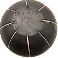 Dramatic Art Nouveau Inspired Signed Art Pottery Vase with Incised Copper and Silver Decoration