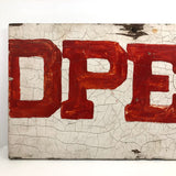Red on White Hand-painted Double Sided OPEN + Cabbage Sign