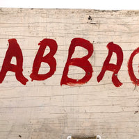 Red on White Hand-painted Double Sided OPEN + Cabbage Sign