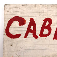 Red on White Hand-painted Double Sided OPEN + Cabbage Sign