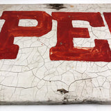Red on White Hand-painted Double Sided OPEN + Cabbage Sign