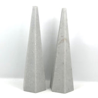 Nice Pair of Vintage Stone Obelisks, 12 Inches Tall
