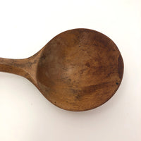 Carved Wooden Spoon with Curvy, Hooked Handle