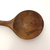 Carved Wooden Spoon with Curvy, Hooked Handle