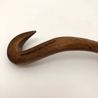 Carved Wooden Spoon with Curvy, Hooked Handle