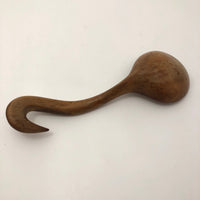 Carved Wooden Spoon with Curvy, Hooked Handle
