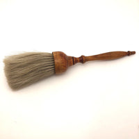 Blonde Round Horsehair Brush with Turned Wooden Handle