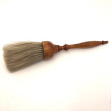 Blonde Round Horsehair Brush with Turned Wooden Handle