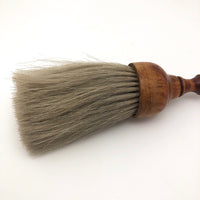 Blonde Round Horsehair Brush with Turned Wooden Handle
