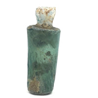 Tiny Green and Blue Ancient Roman Glass Bottle/ Unguentaria