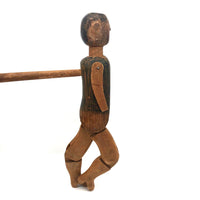 Wonderful Antique Folk Art Jig Doll with Glass Eyes