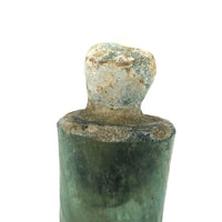 Tiny Green and Blue Ancient Roman Glass Bottle/ Unguentaria