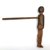 Wonderful Antique Folk Art Jig Doll with Glass Eyes