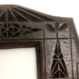 Super Sweet Pair of Old Chip Carved Handmade Wooden Frames