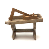 Handmade Miniature Workbench with Carpenter Square and Plane