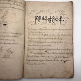 Gorgeous 1827 Large Math Notebook with Fraktur Style Headers, Watercolor Diagrams, Poems, More