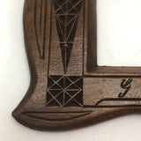 Super Sweet Pair of Old Chip Carved Handmade Wooden Frames