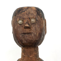 Wonderful Antique Folk Art Jig Doll with Glass Eyes