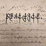 Gorgeous 1827 Large Math Notebook with Fraktur Style Headers, Watercolor Diagrams, Poems, More