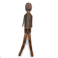 Wonderful Antique Folk Art Jig Doll with Glass Eyes